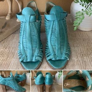 Naughty Monkey Brand Killion Turquoise Heels